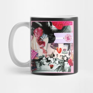 Pills, roses, cabbage, hands, strawberry, collage Mug